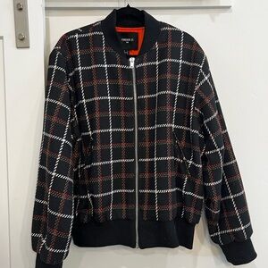 F21 plaid bomber jacket